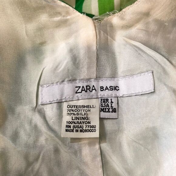 Zara Basic Green White Striped Deep Vneck Sundress Juniors Size Large - Picture 8 of 11